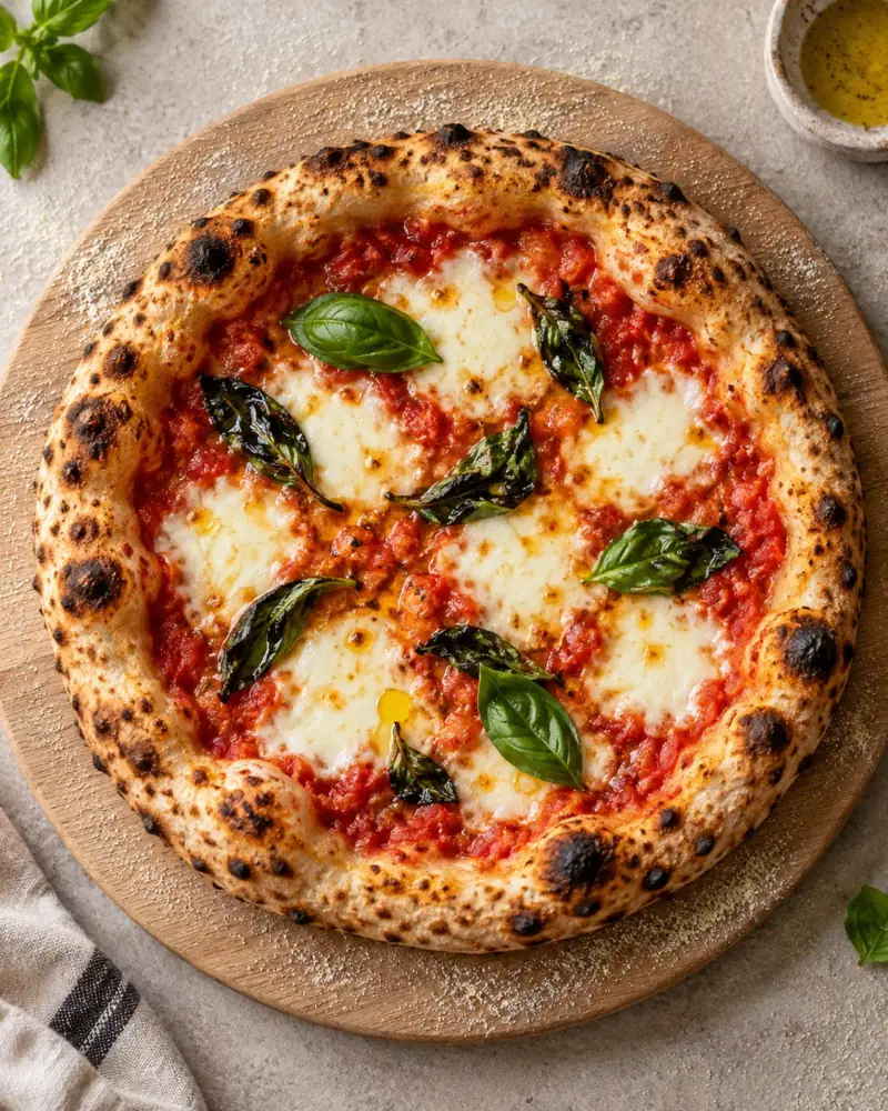 Pizza Margherita: A slow cold-fermented dough and a blazing-hot home oven
