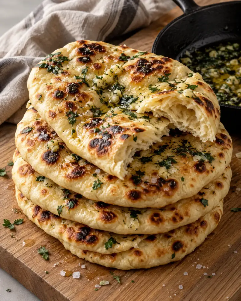 Skillet Yogurt Flatbreads: Soft, blistered breads in a dry pan, ready in under an hour