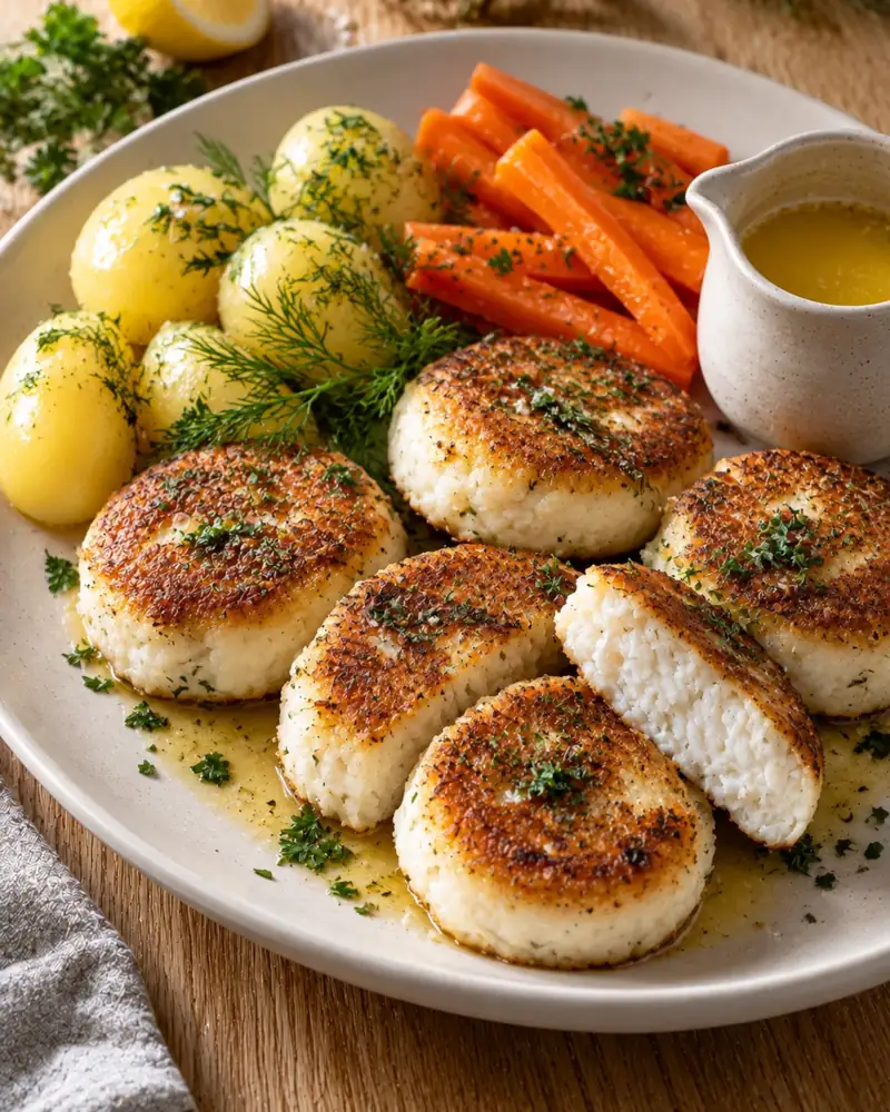 Bergen-Style Fish Cakes: Norway's springy, pale fish cakes made from blitzed raw haddock and milk